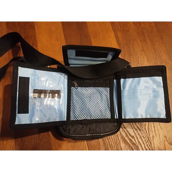 MUDD Vintage Y2K 90s Black Nylon Bag Purse Makeup Organizer crossbody Pockets - Picture 5 of 10